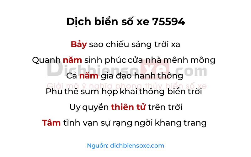 Dịch thơ biển số 75594
