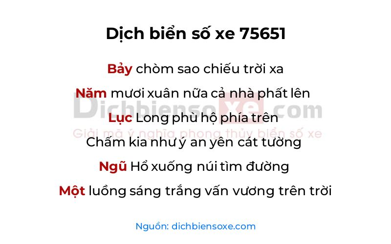 Dịch thơ biển số 75651