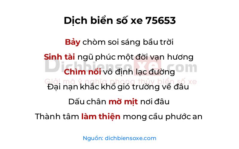 Dịch thơ biển số 75653