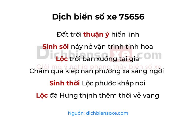 Dịch thơ biển số 75656