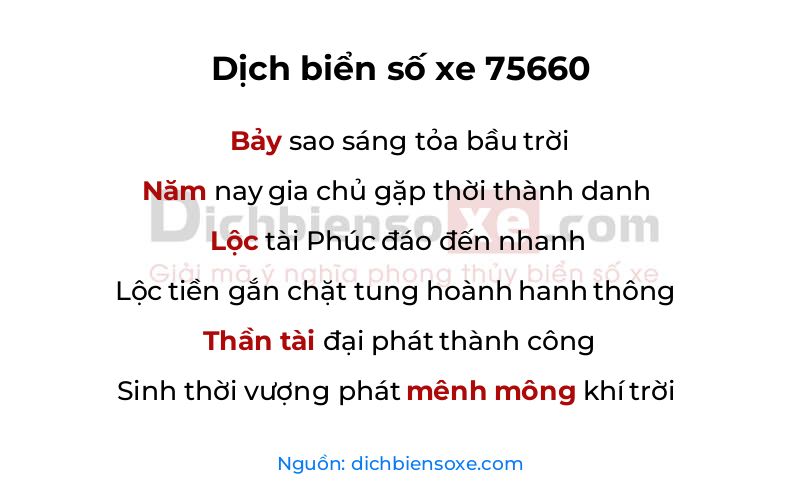 Dịch thơ biển số 75660