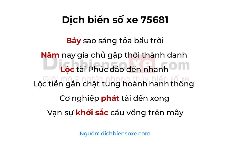 Dịch thơ biển số 75681
