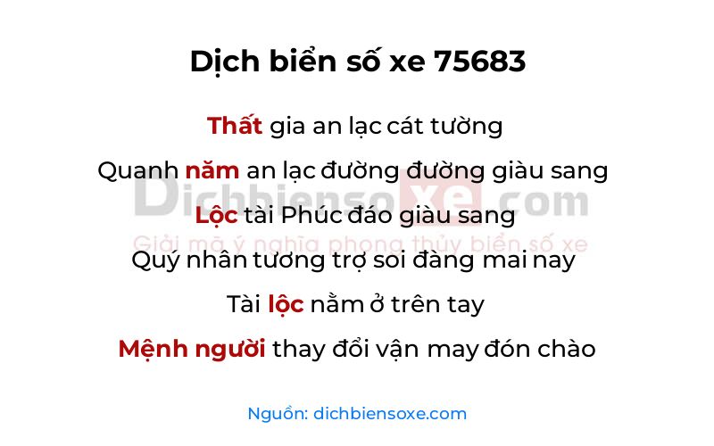 Dịch thơ biển số 75683