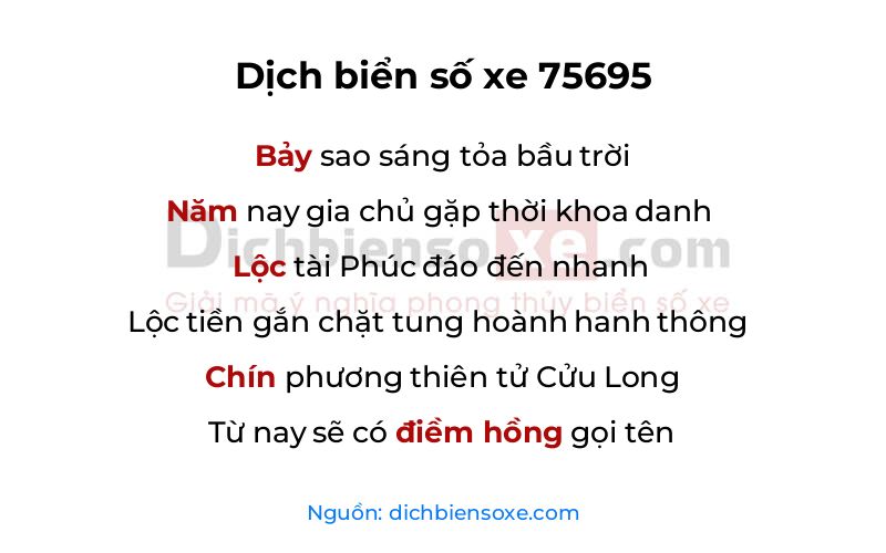 Dịch thơ biển số 75695