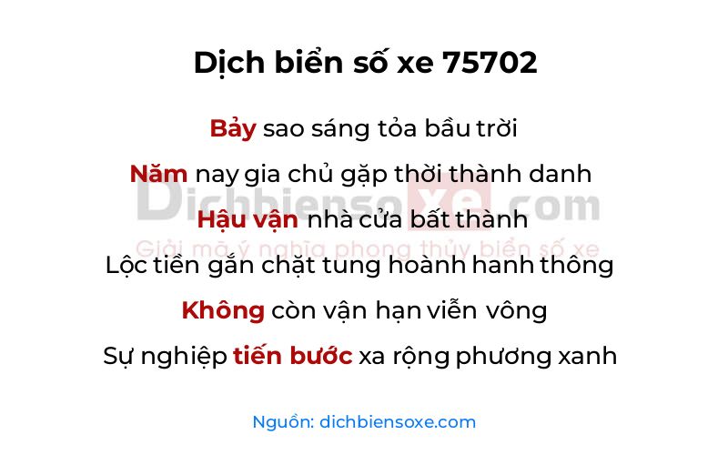 Dịch thơ biển số 75702