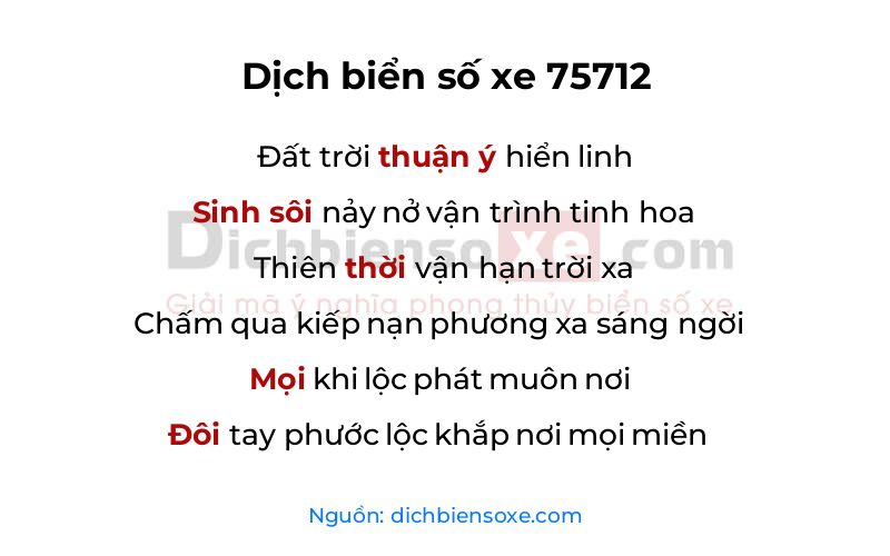 Dịch thơ biển số 75712