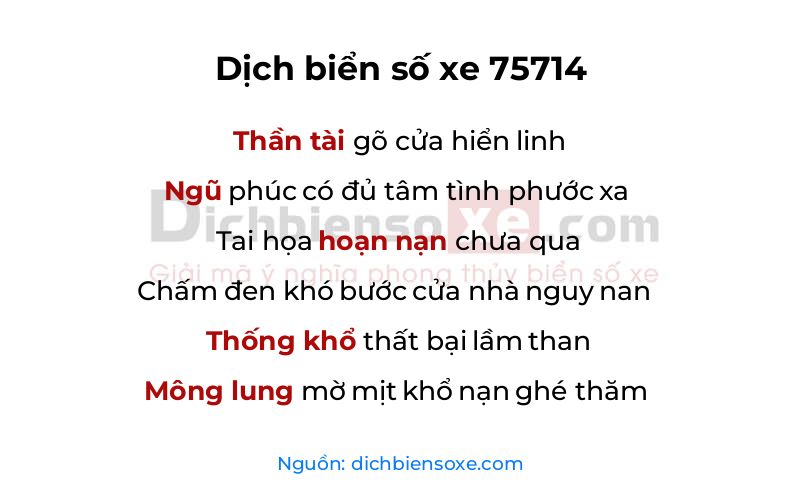 Dịch thơ biển số 75714