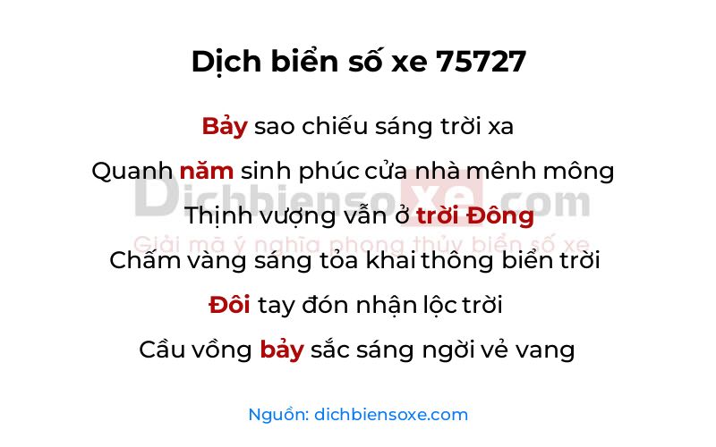 Dịch thơ biển số 75727