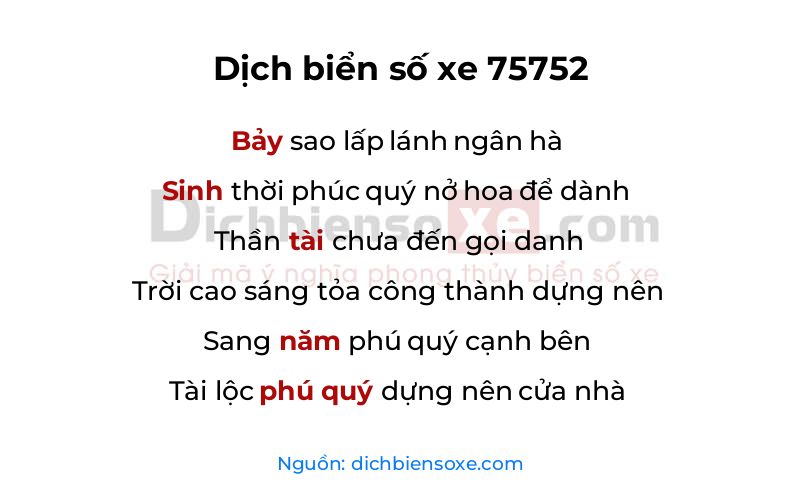 Dịch thơ biển số 75752