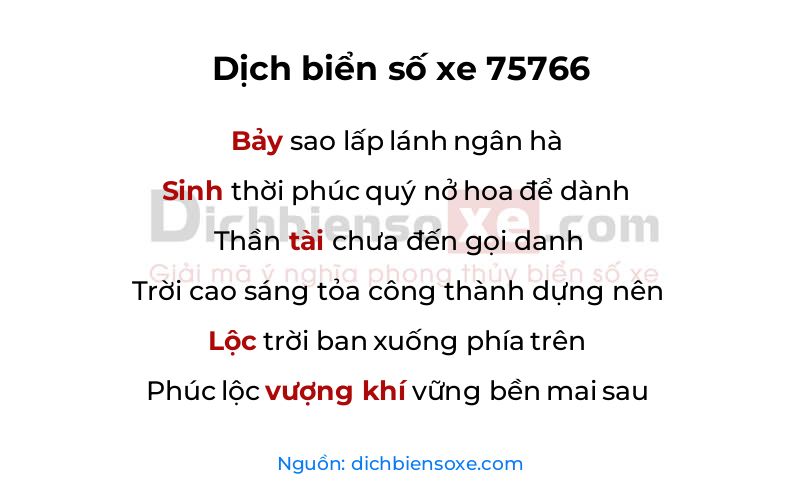 Dịch thơ biển số 75766