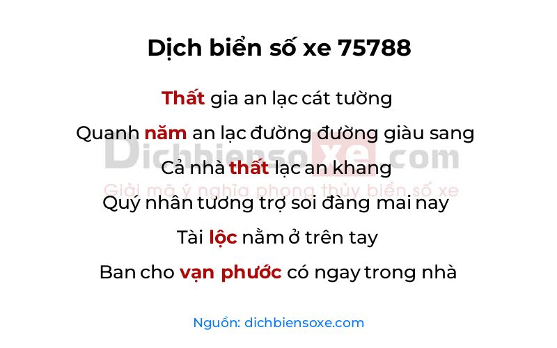 Dịch thơ biển số 75788