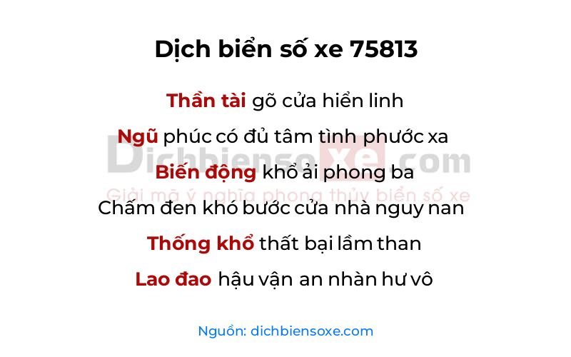 Dịch thơ biển số 75813