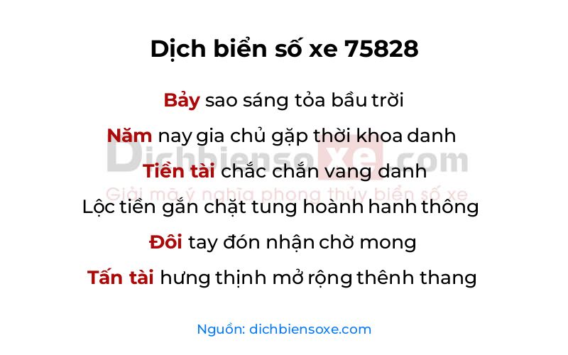 Dịch thơ biển số 75828