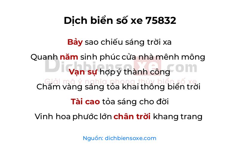 Dịch thơ biển số 75832