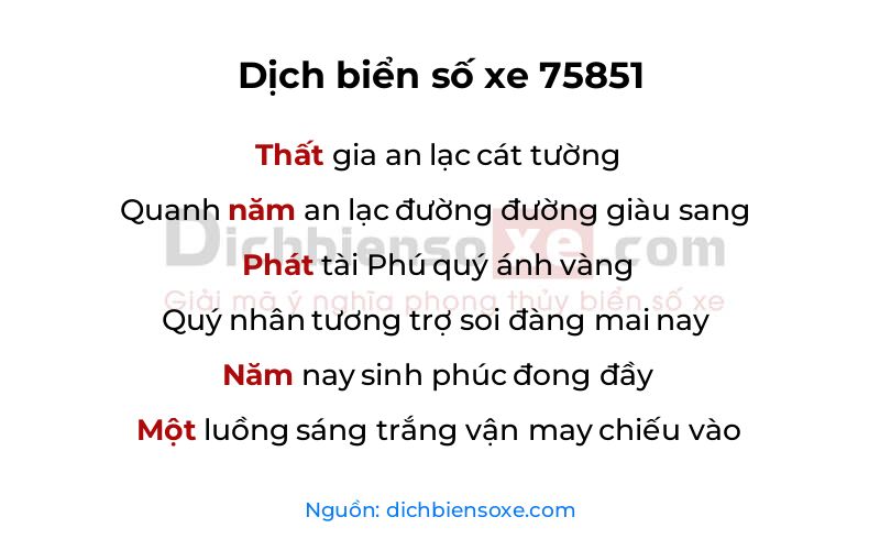 Dịch thơ biển số 75851