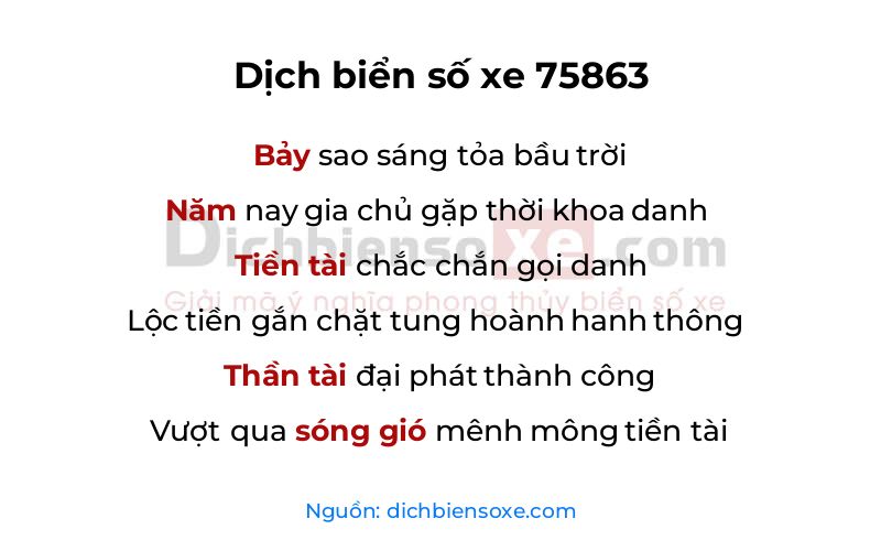 Dịch thơ biển số 75863