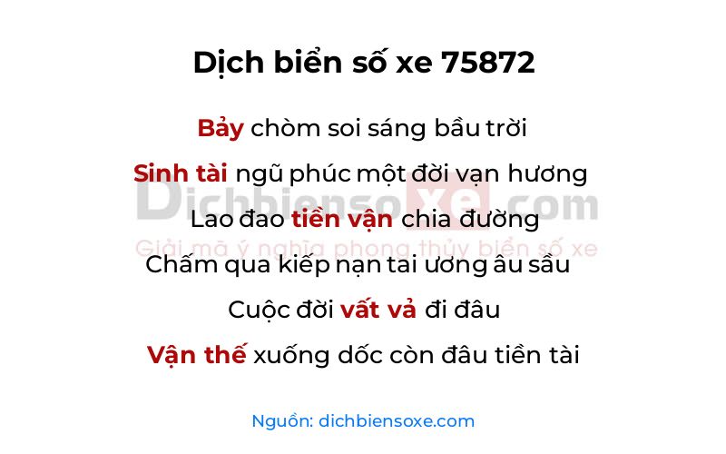 Dịch thơ biển số 75872
