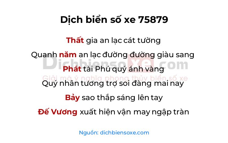 Dịch thơ biển số 75879