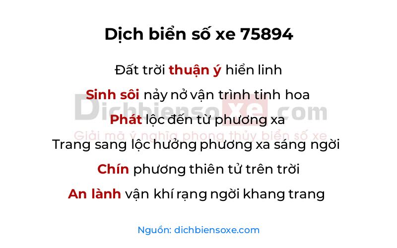 Dịch thơ biển số 75894
