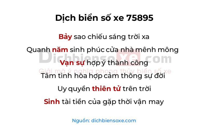 Dịch thơ biển số 75895