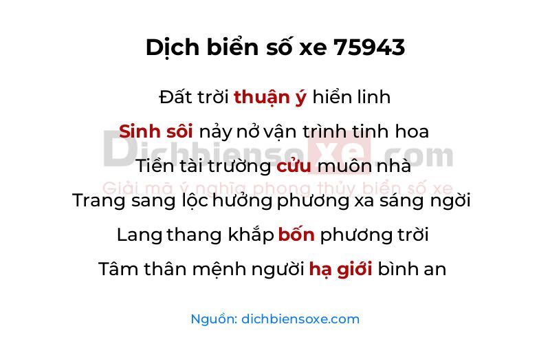 Dịch thơ biển số 75943