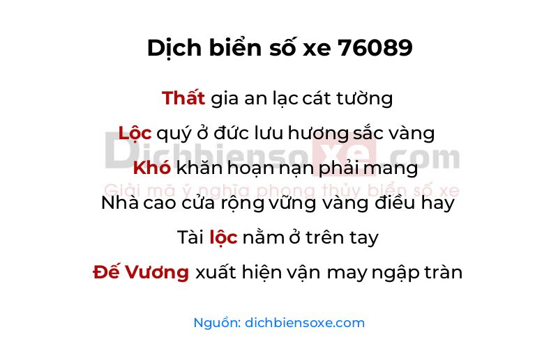 Dịch thơ biển số 76089