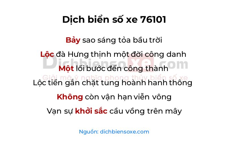 Dịch thơ biển số 76101
