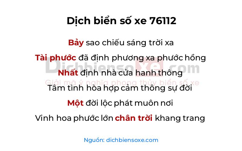 Dịch thơ biển số 76112