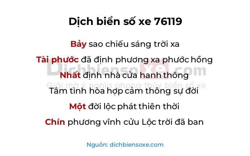 Dịch thơ biển số 76119