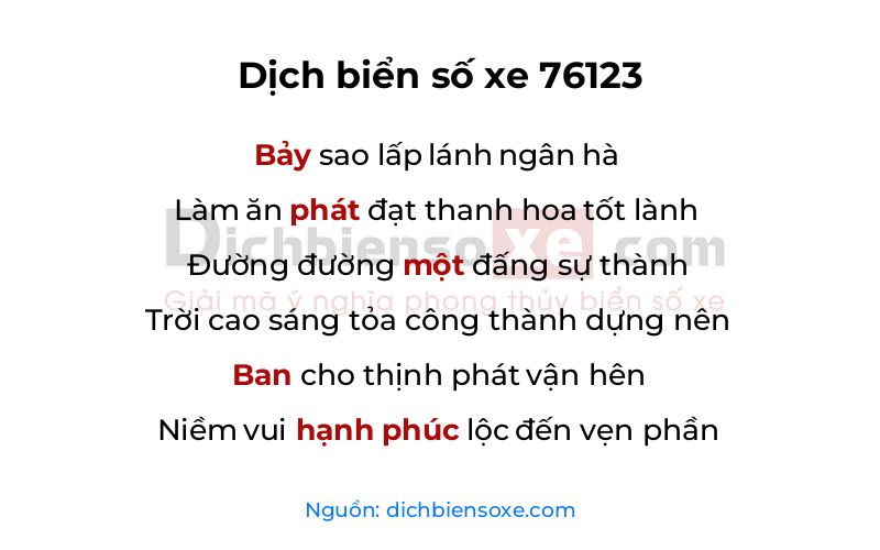 Dịch thơ biển số 76123