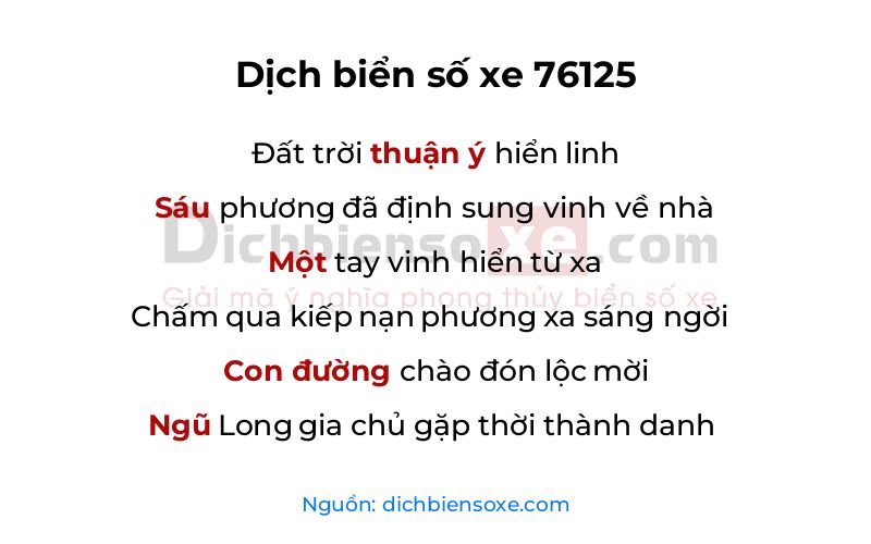 Dịch thơ biển số 76125