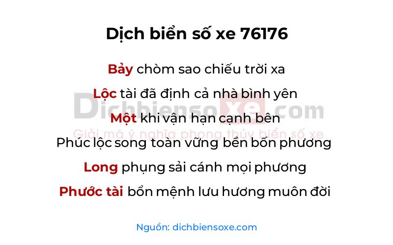 Dịch thơ biển số 76176