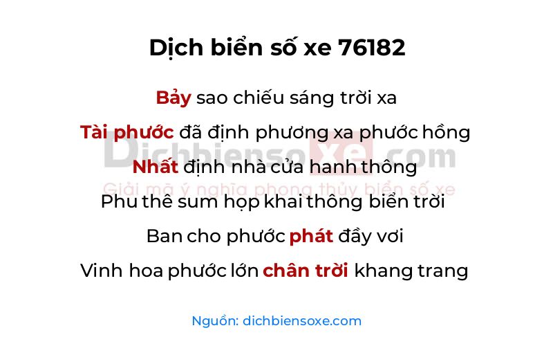 Dịch thơ biển số 76182