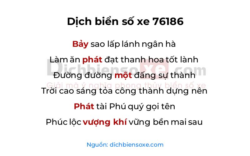 Dịch thơ biển số 76186