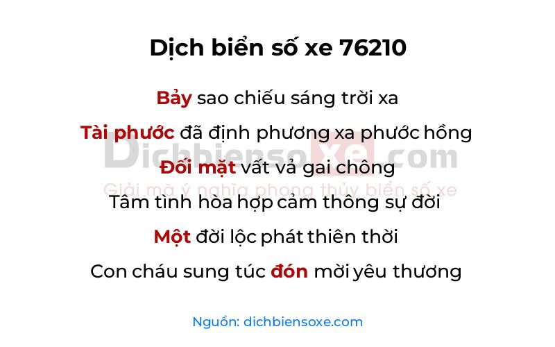 Dịch thơ biển số 76210