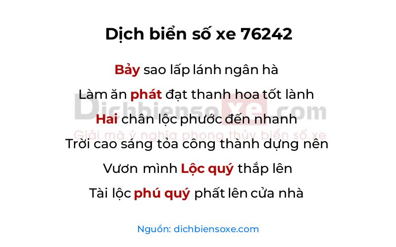 Dịch thơ biển số 76242