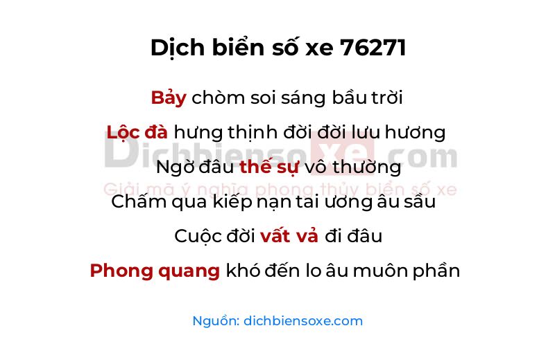 Dịch thơ biển số 76271
