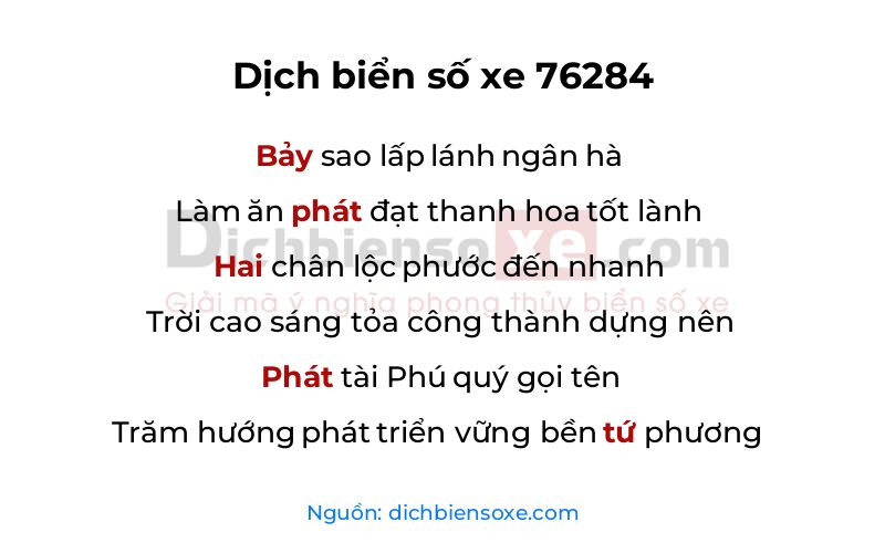 Dịch thơ biển số 76284