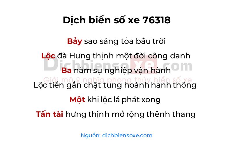 Dịch thơ biển số 76318