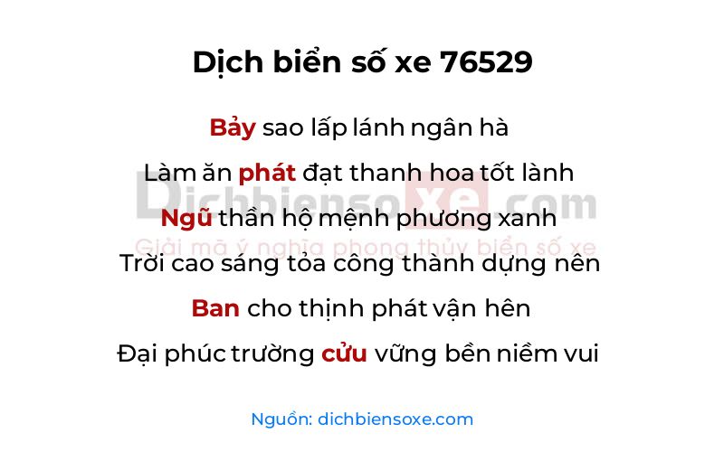 Dịch thơ biển số 76529