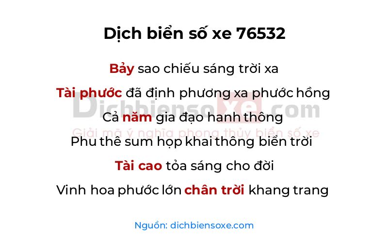 Dịch thơ biển số 76532