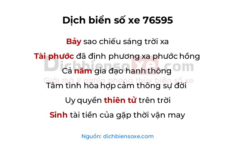 Dịch thơ biển số 76595