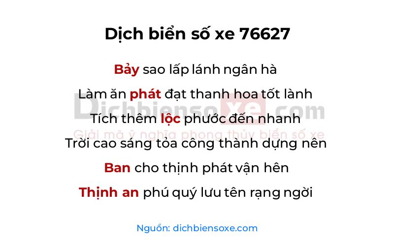 Dịch thơ biển số 76627