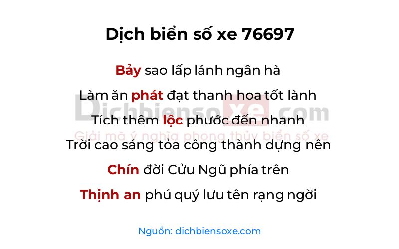 Dịch thơ biển số 76697