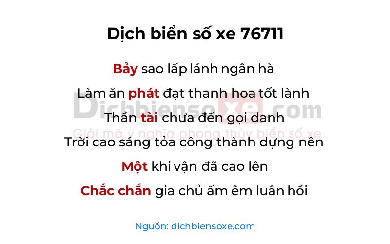 Dịch thơ biển số 76711