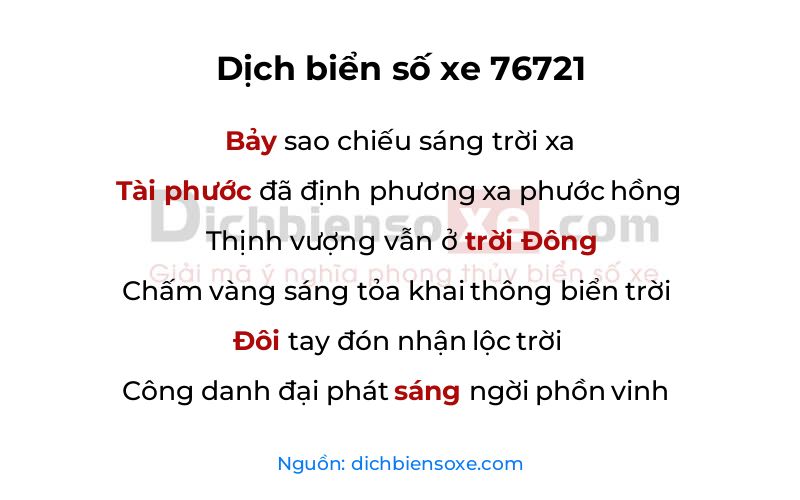 Dịch thơ biển số 76721