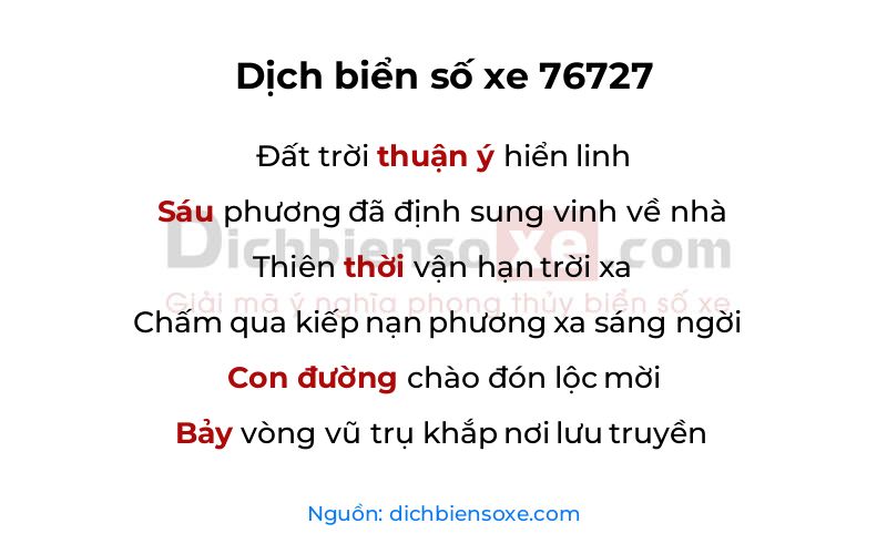 Dịch thơ biển số 76727