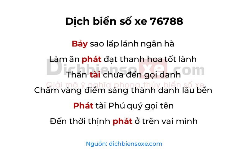 Dịch thơ biển số 76788
