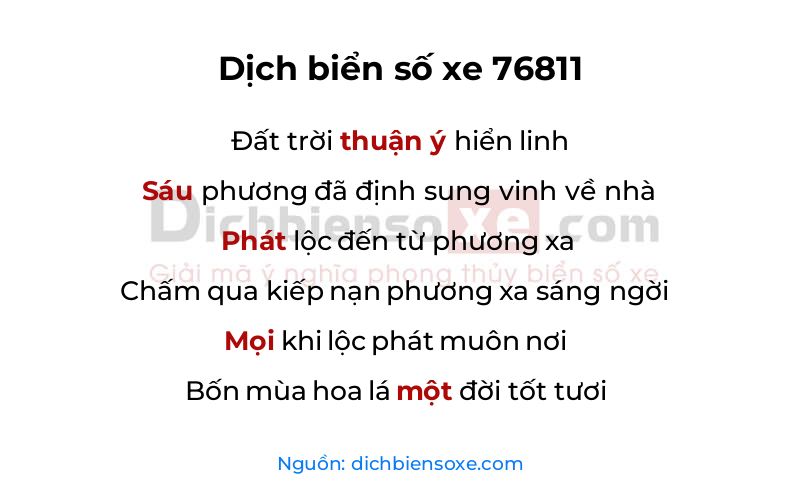 Dịch thơ biển số 76811