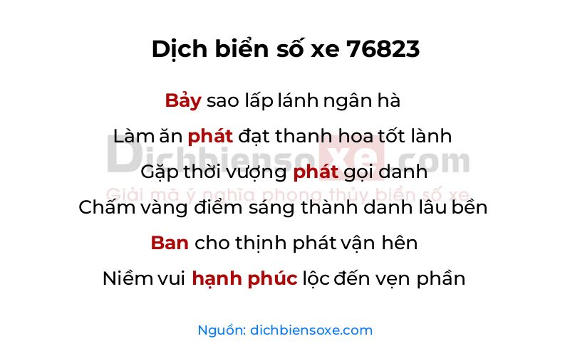 Dịch thơ biển số 76823